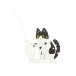 aimants chats dessin animé chat blanc noir orange vase assis tenancient vase