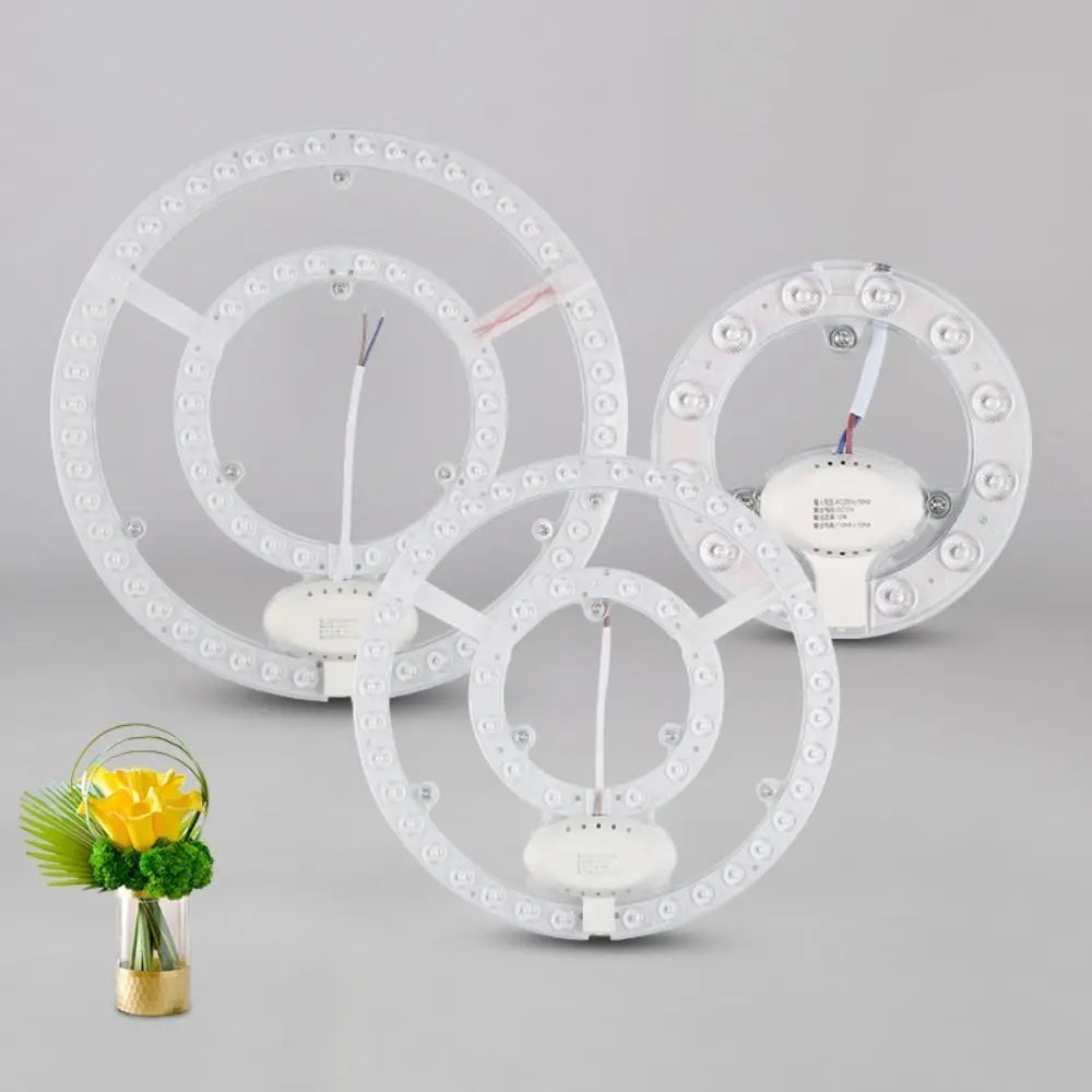 lampe led circulaire diodes adhésif moderne technologique blanc plafonnier facile chambre salon