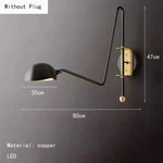 lampe murale or noir moderne scandinave articulée étude chambre entrée