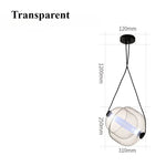lustre suspendu moderne transparent ampoules led colorées chambre salonhôtel