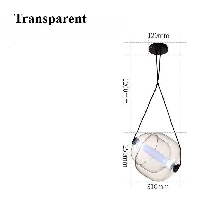 lustre suspendu moderne transparent ampoules led colorées chambre salonhôtel