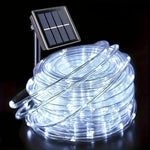 guirlande lumineuse solaire blanc chaud multicolore moderne clips piquets extérieur nuit decoration festive jardin