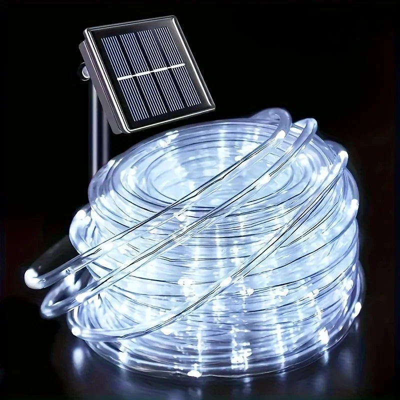 guirlande lumineuse solaire blanc chaud multicolore moderne clips piquets extérieur nuit decoration festive jardin