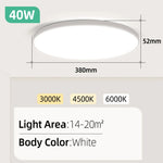 Lampe LED moderne 20W 30W blanc ultra mince éclairage intérieur