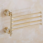 accessoires salle bain or cristaux porte serviettes savon gobelets élégants vis fixés