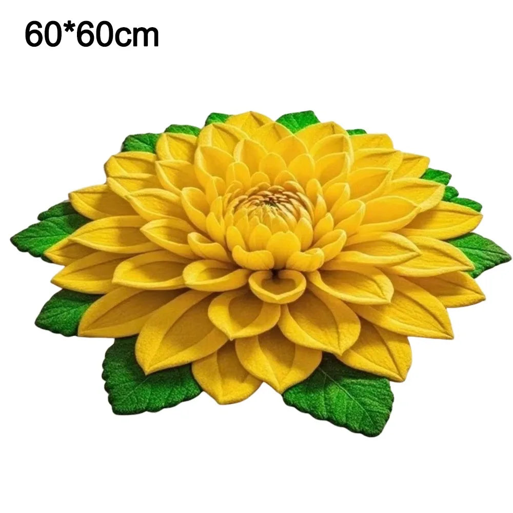 tapis fleurs roses daim antidérapant moderne bleu violet jaune chambre