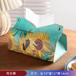boîte mouchoirs moderne fleurs décorative rose blanche bleue verte jaune