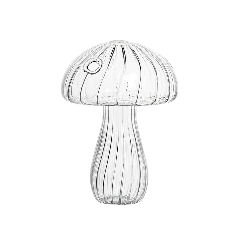 vase champignon transparent moderne rouge vert rose marron jaune