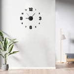 horloge murale moderne minimaliste aiguille numérique adhésive salon chambre déco