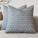 housse coussin décorative imprimé floral beige moderne canapé salon maison intérieur