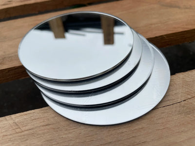 Mini miroir rond inachevé en argent pour décoration murale