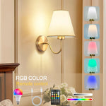 Applique murale rechargeable LED RGB rétro sans fil en noir et or