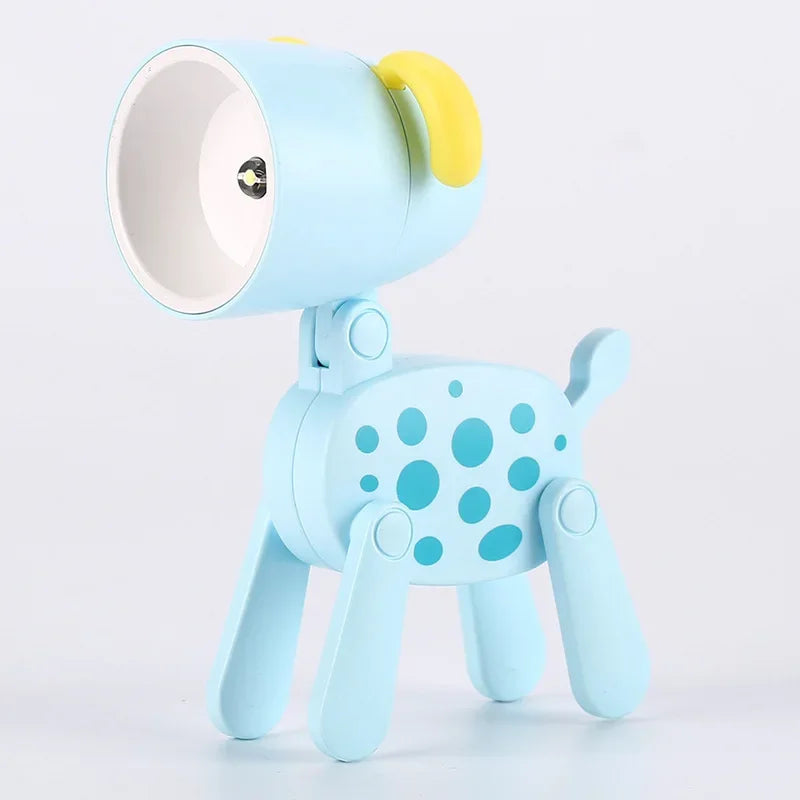 veilleuse pliante animaux chien girafe lampe table bleu jaune rose modernes clips