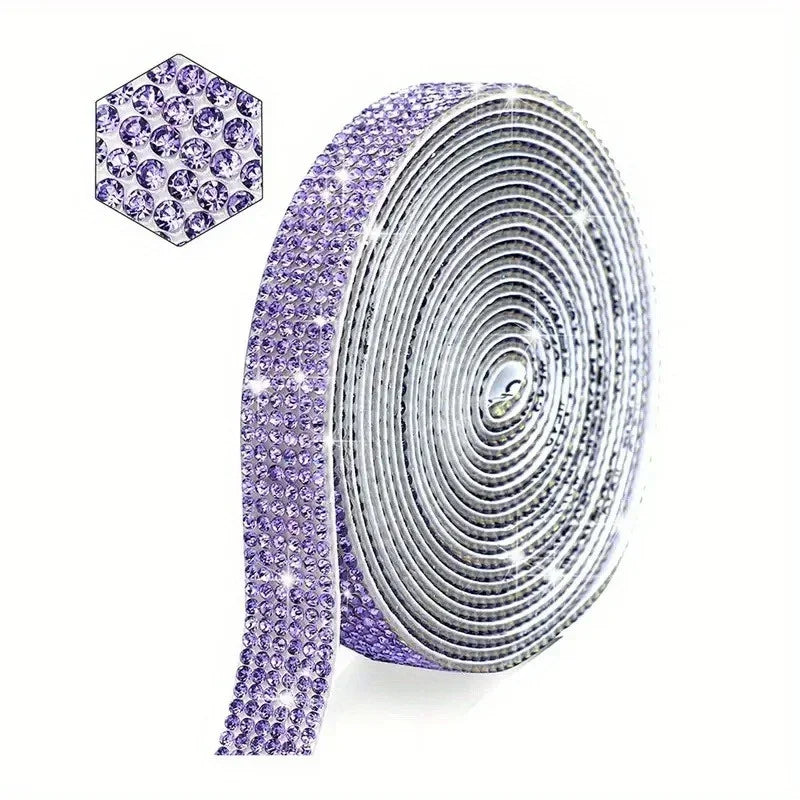 ruban strass décoratif adhésif vert noir violet blanc rose beige rouge classique 3d strass