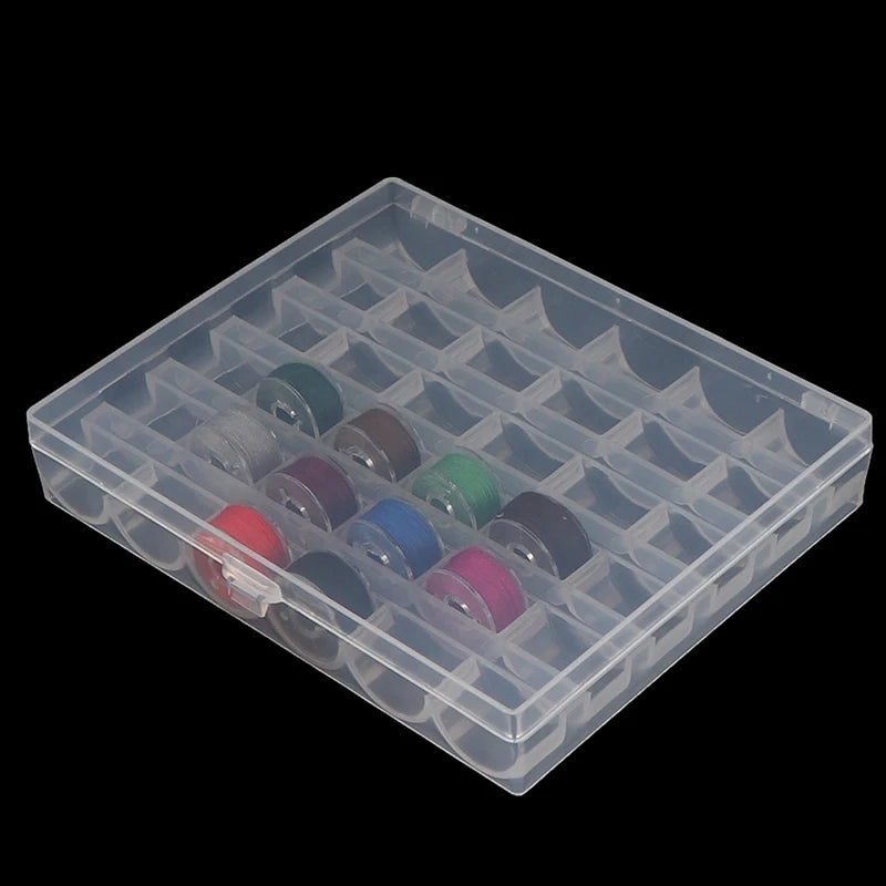 rangement bobines fil coudre transparent pratique outils couture broderie organisation aiguilles accessoires machine plastique