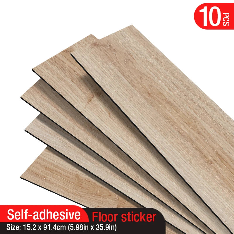 autocollant sol moderne imitation bois beige gris orange blanc 10 pièces