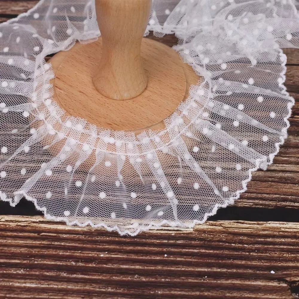 collier vintage romantique blanc noir points transparent franges doux élégant ancien