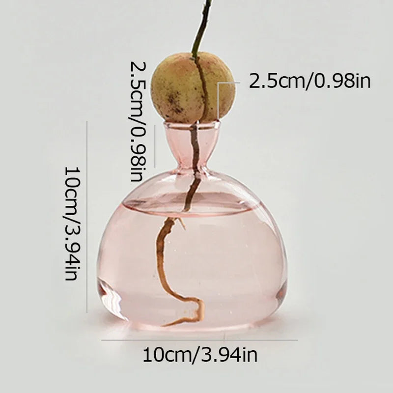 vase moderne transparent rose bleu vert jaune marbré petite grande