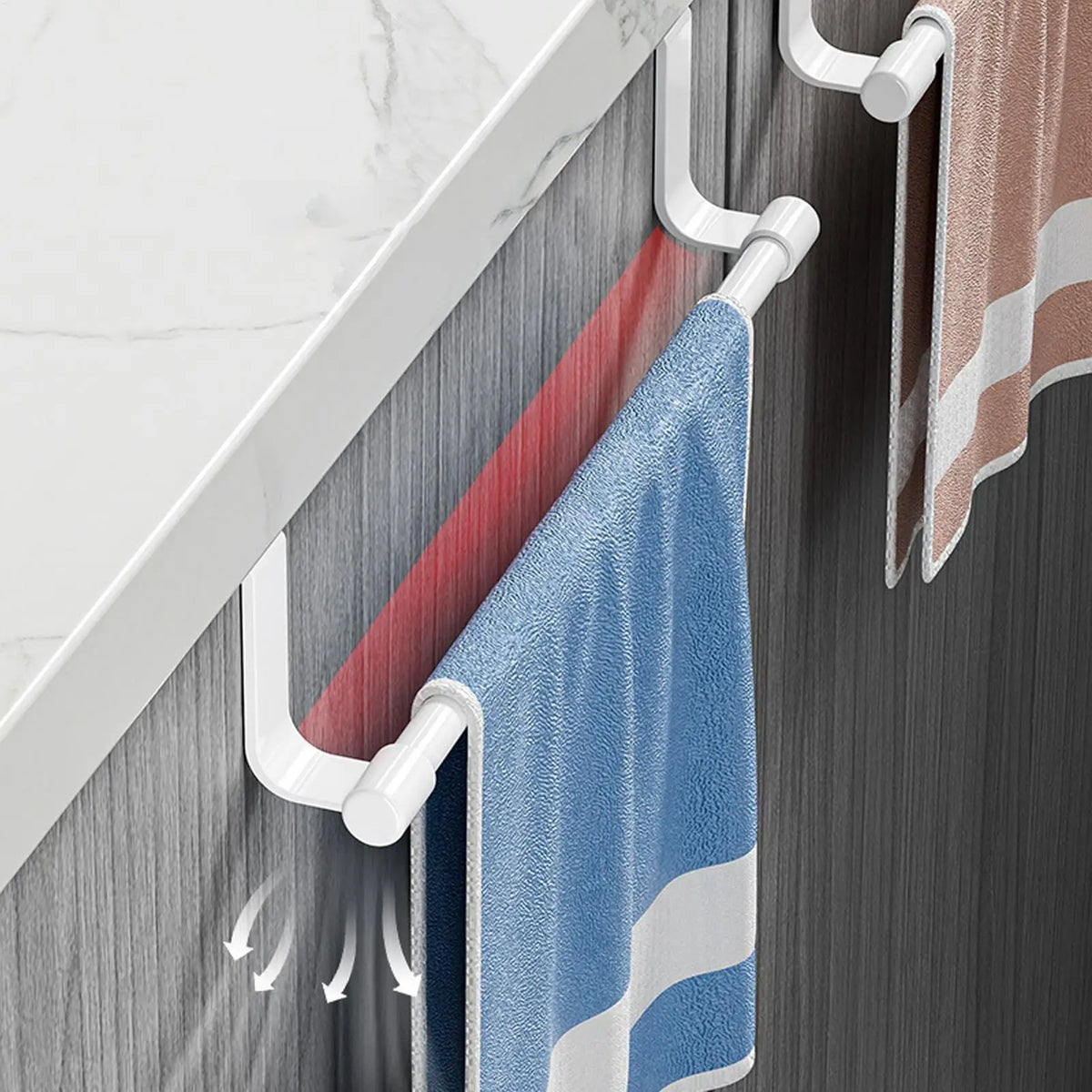 porte serviettes mural acier inoxydable noir blanc moderne clips cuisine maison appartement