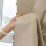 rideau opaque polyester scalloped edge moderne maison beige noir