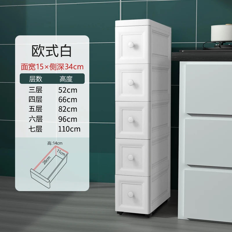 meuble tiroirs blanc moderne roues salle bain cuisine niveaux multifonctionnels