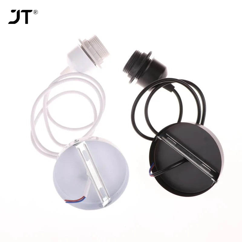 supports lampe suspendus adhésifs blancs noirs modernes câbles ampoule e27 rondes lisses