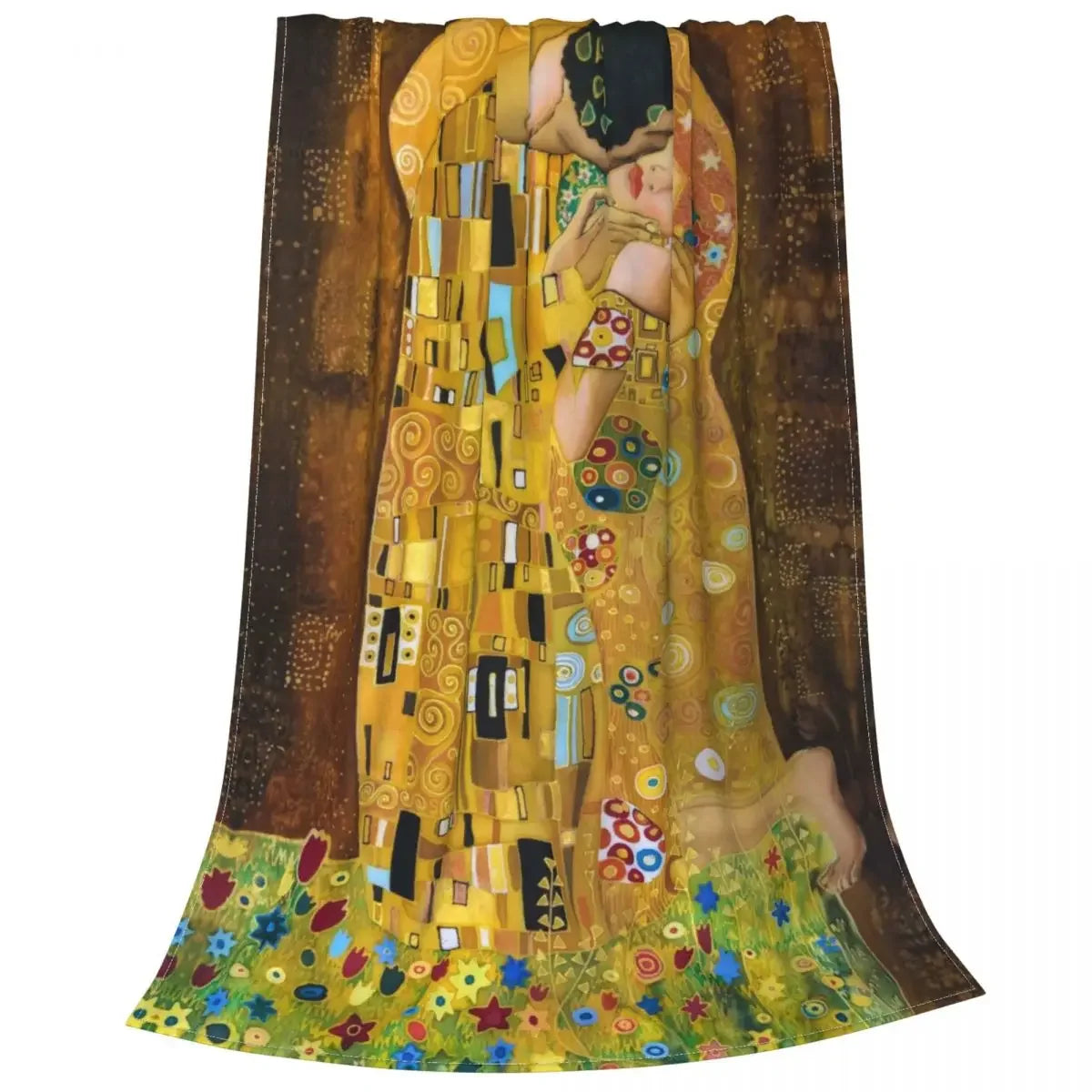couverture multicolore klimt baiser peluche abstraite classique portable voyage printemps automne