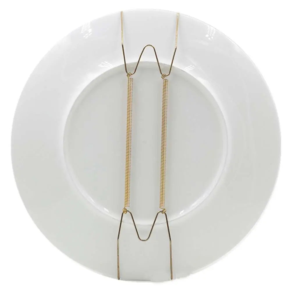 support assiettes doré clips métalliques moderne cuisine accroche mur taille 10 12 14 16