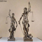 statue justice résine bronze doré décoration classique balance épée livre moderne chambre