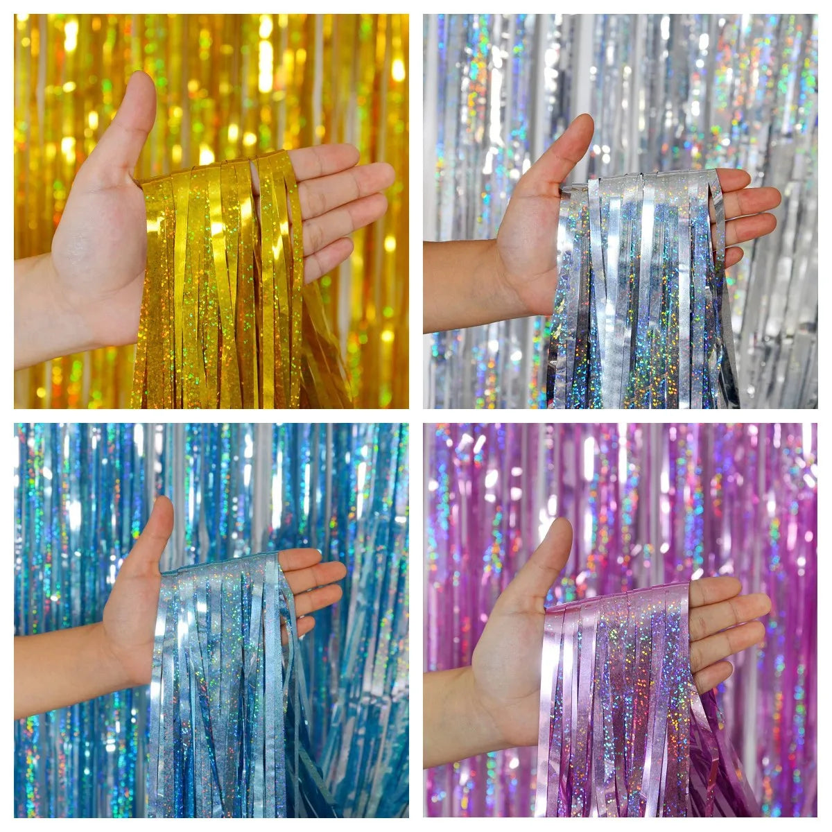 rideau paillettes or argent bleu violet vert rouge décoration festive mariage anniversaire nouvel an