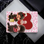 autocollants cartes visite illustration animée monchhichi coeurs géométriques réutilisables étanches single piece package