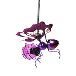 décoration extérieure insecte métal led lumineuse or bleu violet roseSuspension