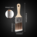 pinceau peinture bois naturel poils marron clair classique pouces large 8.1 pouces longueur