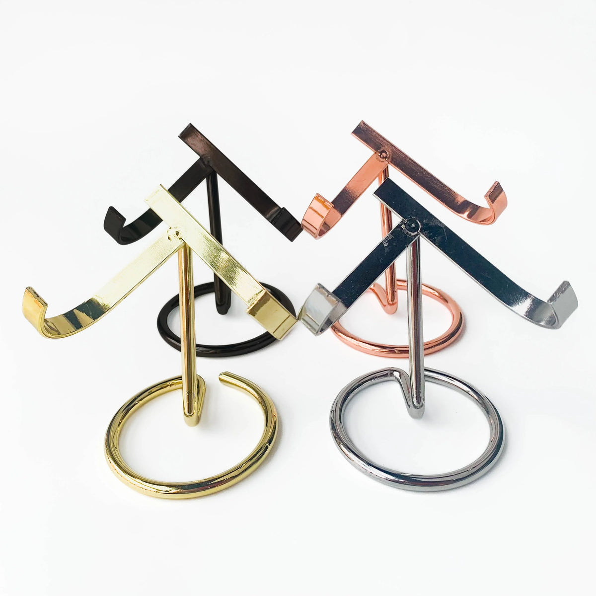 porte bagues forme cœur pierre naturelle bleu rose vert clips métalliques moderne minimaliste décoration