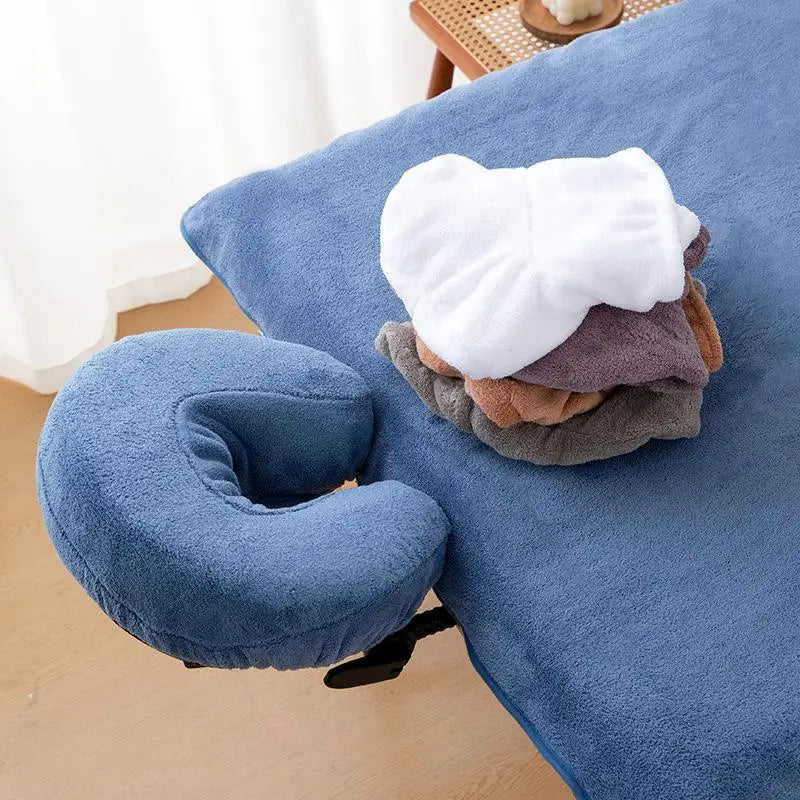 coussin voyage bleu gris velours doux confortable ergonomique