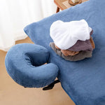 coussin voyage bleu gris velours doux confortable ergonomique