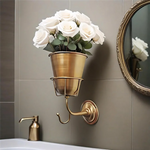 support mural fleurs crochet bronze doré argent rustique vintage industriel fixations murales roses feuillage