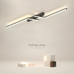 lampe moderne minimaliste noir blanc rectangulaire lisse 60cm 80cm 100cm 120cm led stepless dimming