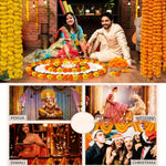 guirlande fleurs artificielles jaunes oranges décoration événement festive indienne lumière led