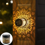 lampe solaire murale noire motif ajouré ip65 led moderne adhésive extérieure jardin couloir decoration