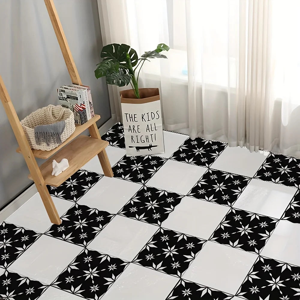 pochoirs carreaux décoratifs noir blanc floral géométrique opaques adhésifs 12 pouces mandala réutilisables mur