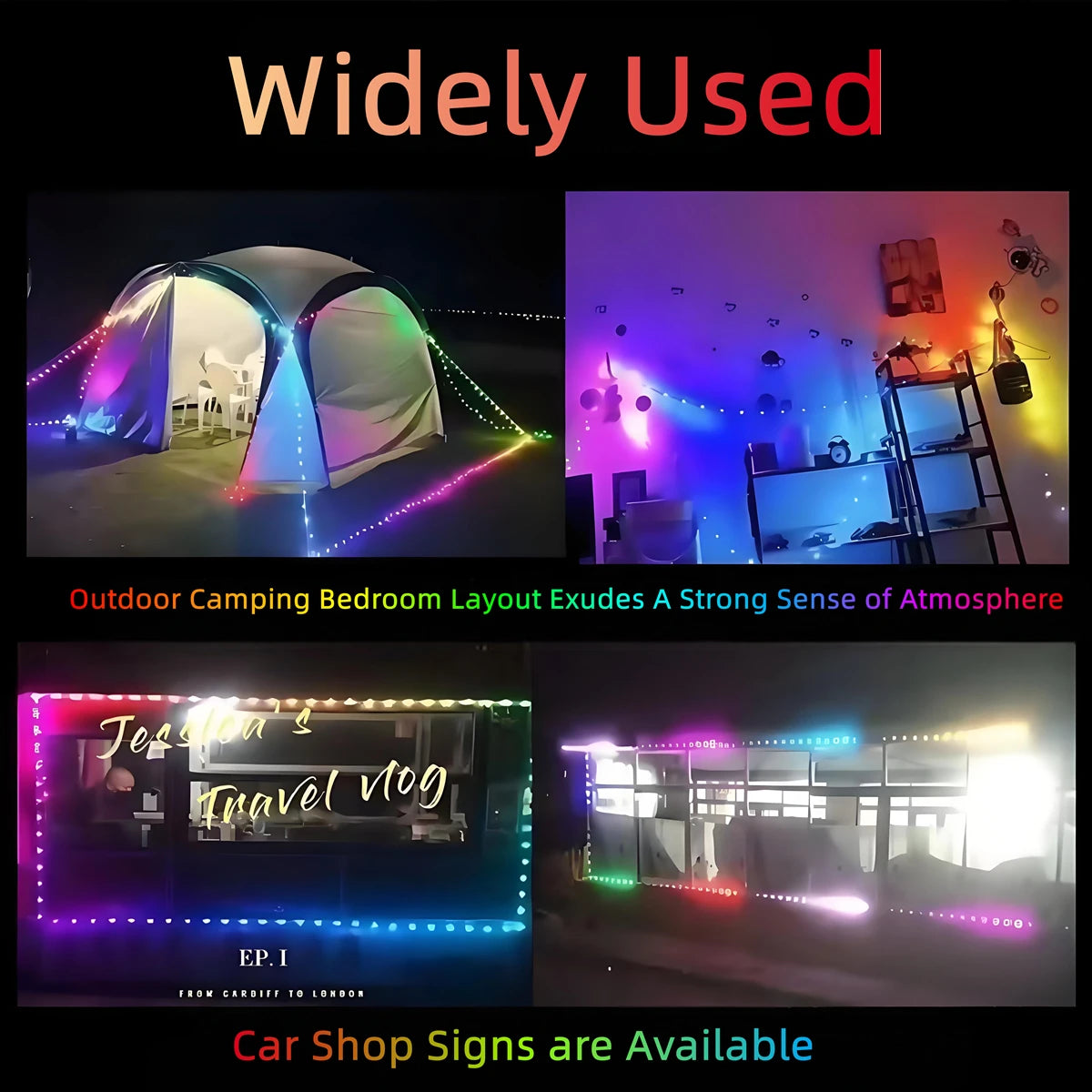 guirlande led multicolore flexible transparent noel 5m 10m 20m controle usb bluetooth
