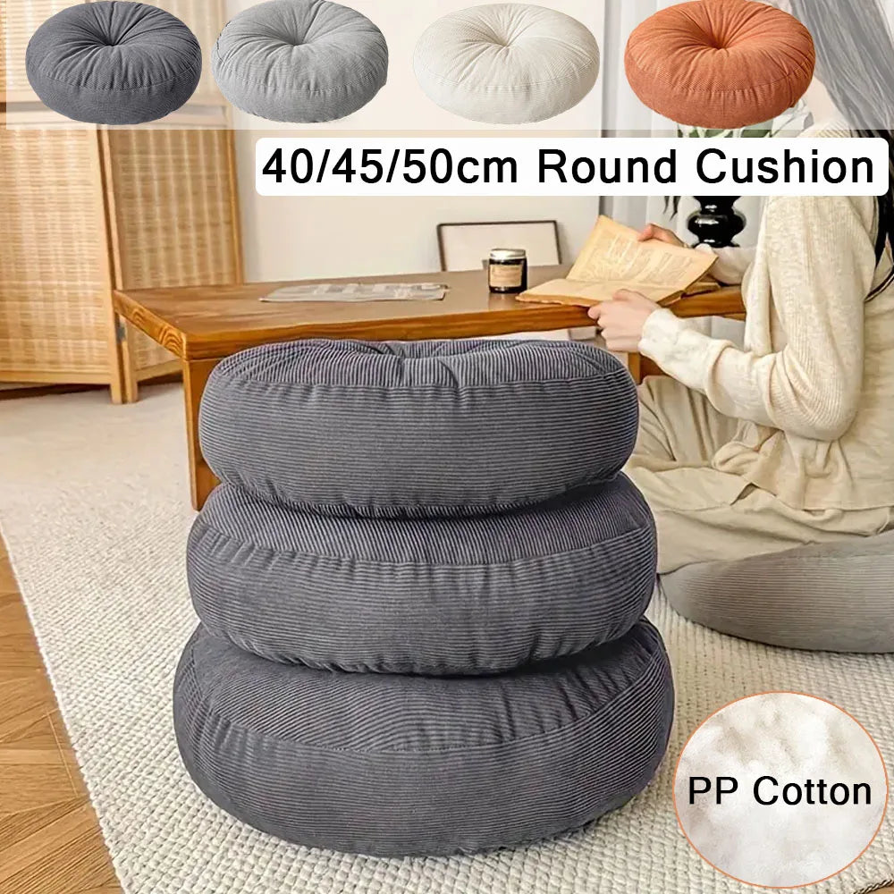 coussin rond moderne corduroy gris orange blanc doux extérieur sol lombaire câlin