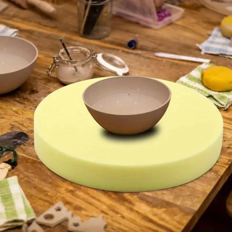 sponge round painting pottery craft tool yellow soft foam diameter 34.7cm height 5cm