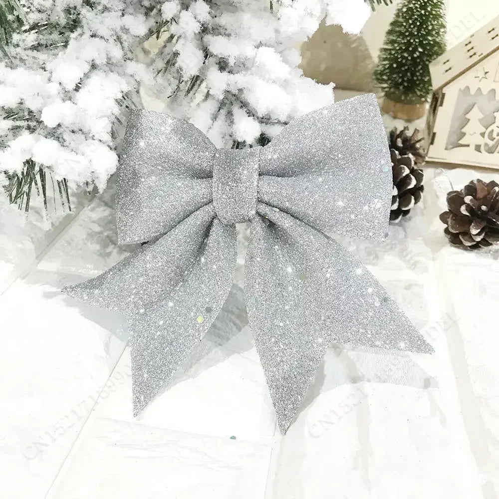 Décoration de Noël en nœud doré de 17 cm