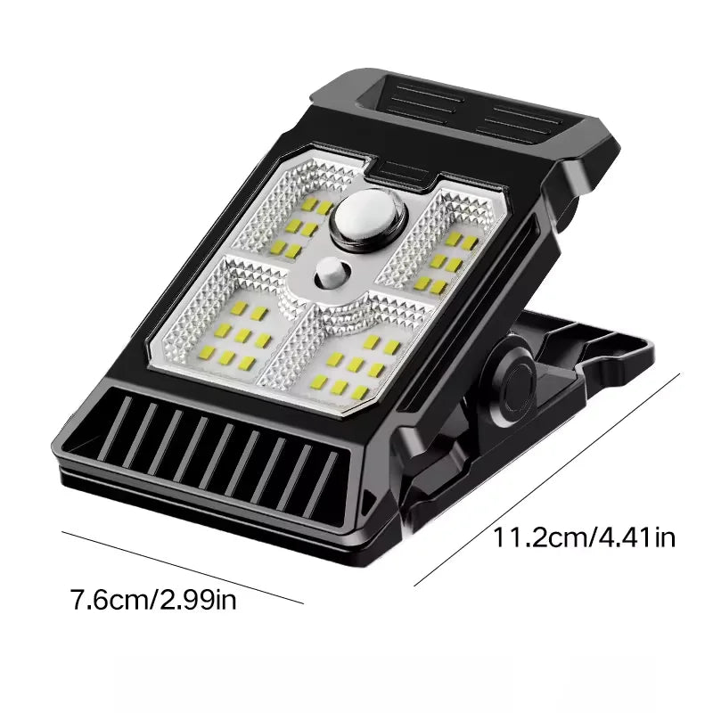lampe solaire détecteur mouvement clip noir moderne éclairage extérieur jardin autoinstallation ip44