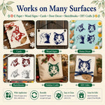 stencils peinture motifs chats artisanal modernes adhésifs beige clair diy murs projets