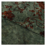 tissu velours vert fleurs brodé classique élastique jacquard biodegradable bricolage couture materiel ondule opacité