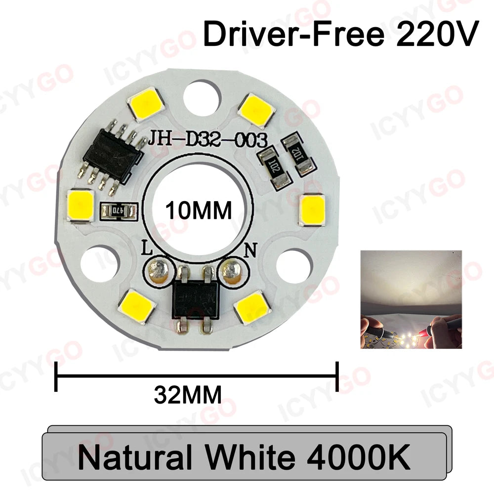 plaque led circulaire deux couleurs 32mm blanc moderne technologique fixations led intégrées