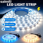 ruban led blanc moderne points lumineux espacés clips adhésif double circuit cuivre éclairage décoration